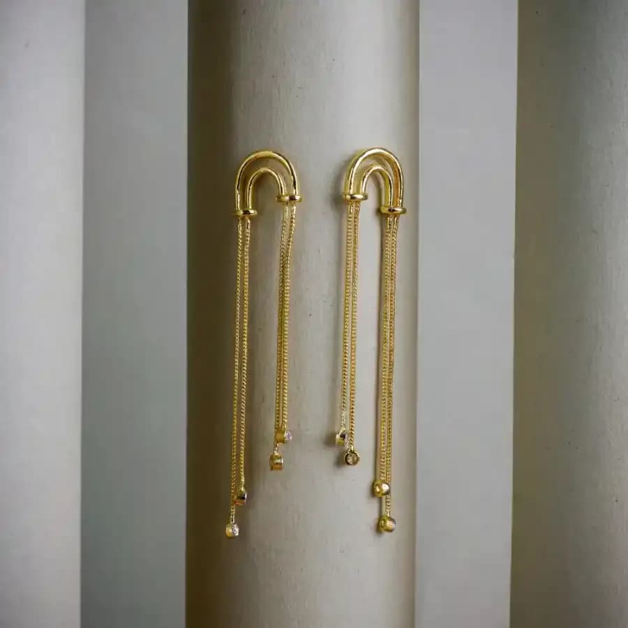 Elegant Gold Cascading Earrings