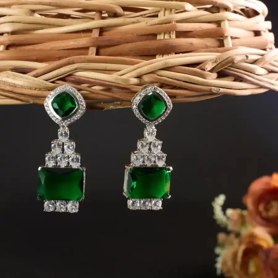 Opulent Emerald Cascade Earrings