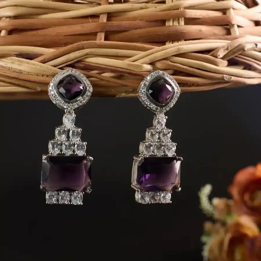 Crimson Elegance Drop Earrings