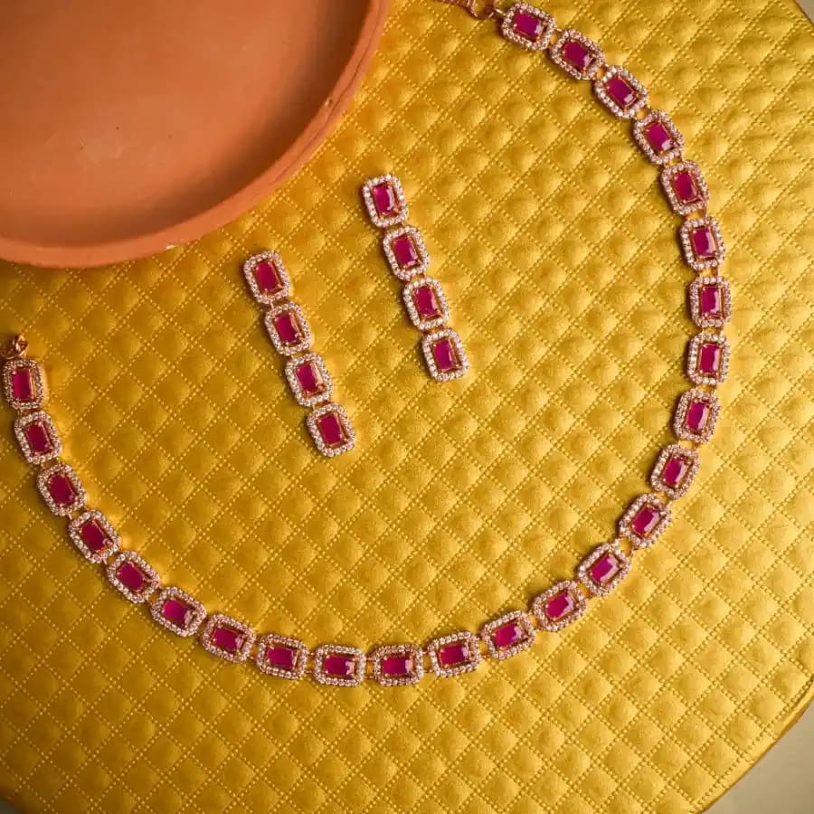 Radiant Rose Gold Necklace Set