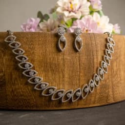 Chic Marquise Necklace and Earring Ensemble 1