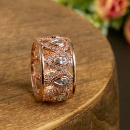 Elegant Rose Gold Pear Shaped Ring 1