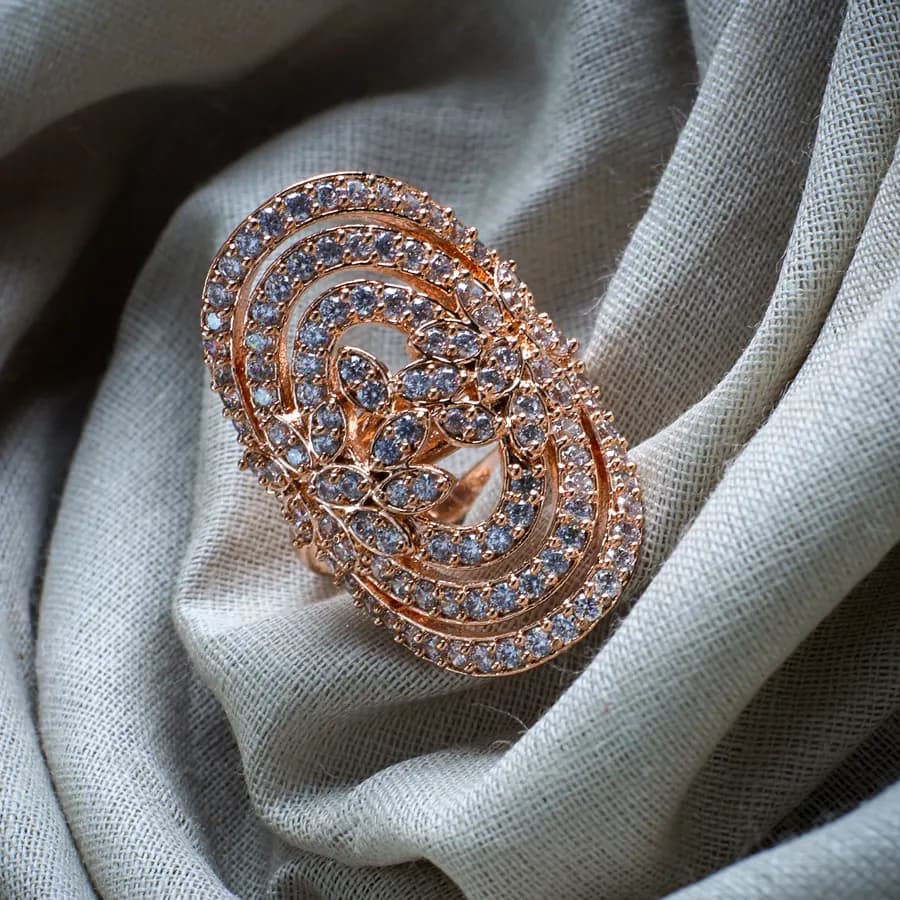 Elegant Multi-Band Oval Statement Ring