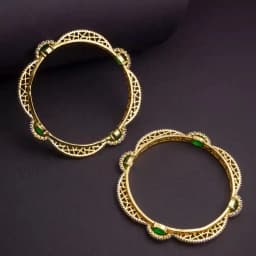 Opulent Green Lattice Bangles 1
