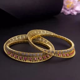 Glimmering Gold Charm Bangles 1