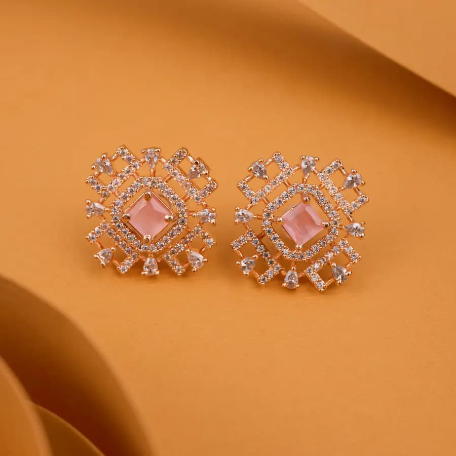 Chic Blush Geometric Studs