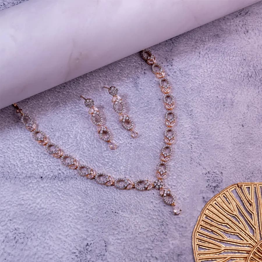 Sophisticated RoseGold Necklace Ensemble