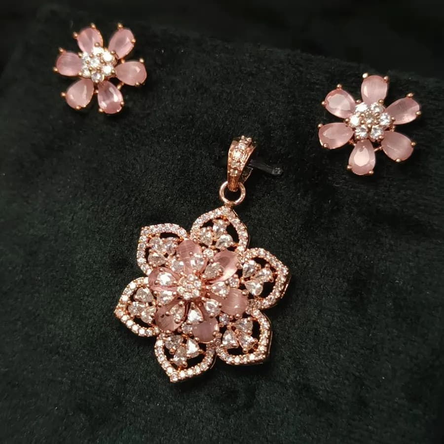 Blooming Elegance Necklace and Earring Pair