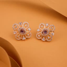 Garnet Elegance Blossom Studs 1