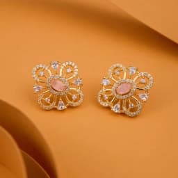 Lavender Floral Elegance Studs 1