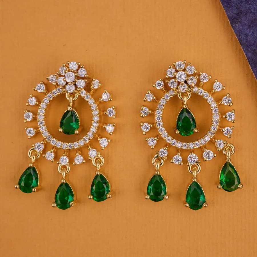 Emerald Charm Drop Earrings