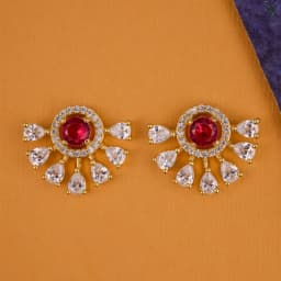 Radiant Ruby Crescent Earrings 1