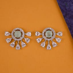 Chic Turquoise Crescent Sparkler Earrings 1