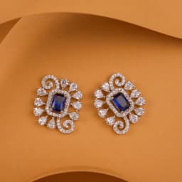 Regal Blue Crystal Accents Studs 1