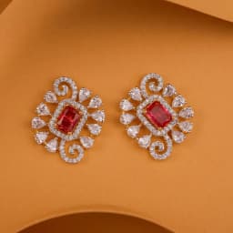 Regal Ruby Oval Gemstone Studs 1