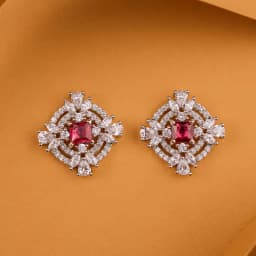Ruby Floral Elegance Studs 1