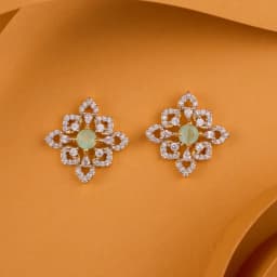 Vibrant Turquoise Geometric Studs 1