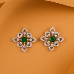 Sophisticated Emerald Geometric Studs 1