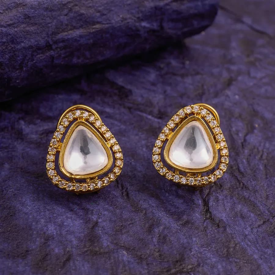 Elegant Kundan Triangle Studs