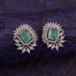 Serene Aqua Halo Studs 1