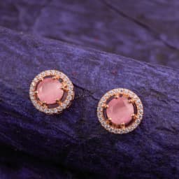 Rose Gold Halo Sparkle Earrings 1