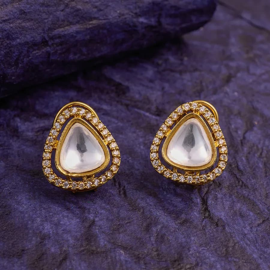 Majestic Triangle Kundan Studs