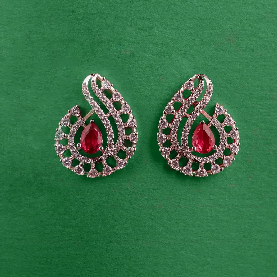 Crimson Ember Chic Earrings