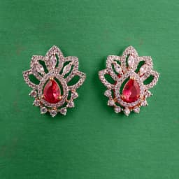 Ruby Lotus Elegance Earrings 1