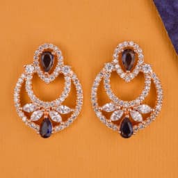 Elegant Amethyst Floral Earrings 1