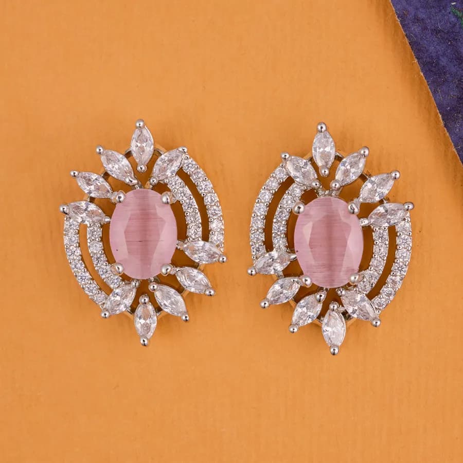 Elegant Blooming Quartz Studs