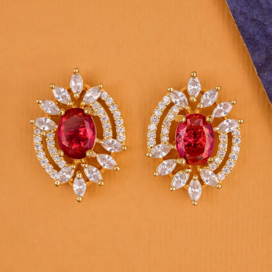 Ruby Blossom Earrings