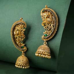 Majestic Peacock Design Earcuff Earrings 1