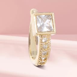 Chic Square CZ Clip-On Nosepin – Stylish Gold Accessory for Women 1