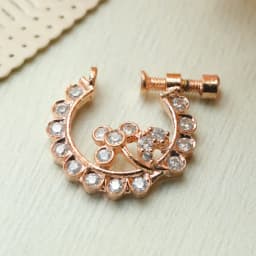 Sleek Rose Gold CZ Nosepin with Artistic Swirl Design 1