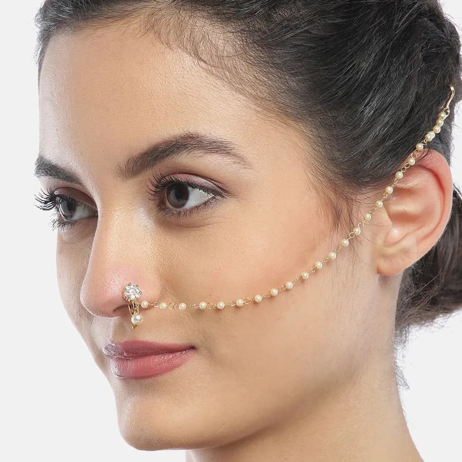 Chic Pearl Chain Non-Piercing Nose Jewelry