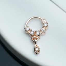 Chic Rose Gold Teardrop Nose Stud 1