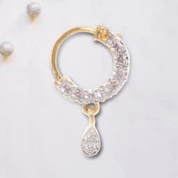 Chic Golden Teardrop Nose Jewel with Crystal Details 1