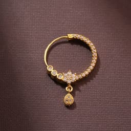 Charming Gold Floral CZ Teardrop Nose Jewelry 1