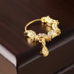 Chic Gold Plated Teardrop Nose Ring with CZ Accents 1