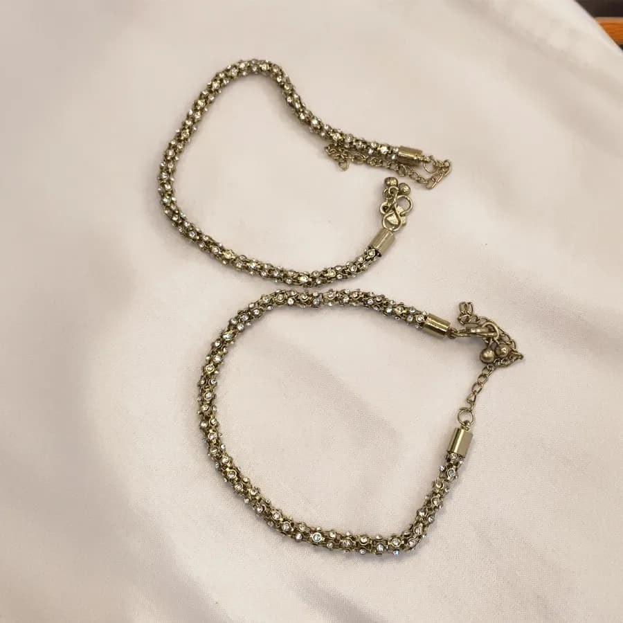 Chic Vintage Gold CZ Ankle Chain for Women