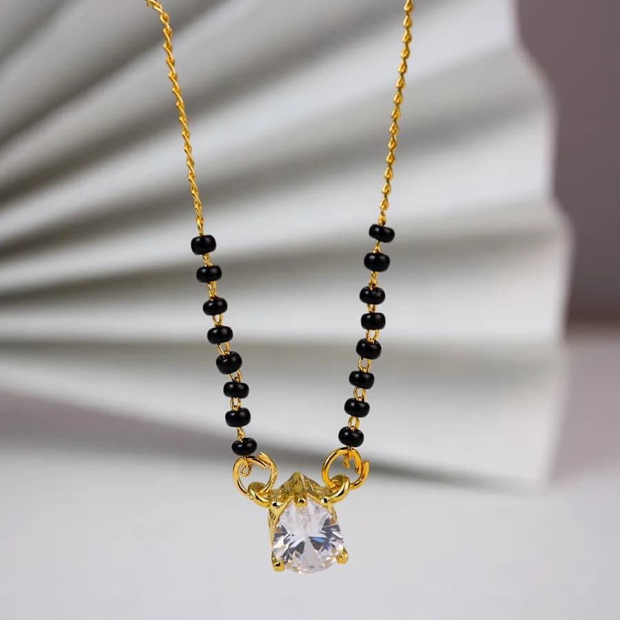 Chic Black Bead Minimalist Mangalsutra