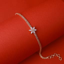 Delicate Floral Charm Sparkle Bracelet 1