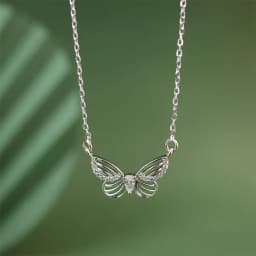 Elegant Silver Butterfly Charm Necklace 1