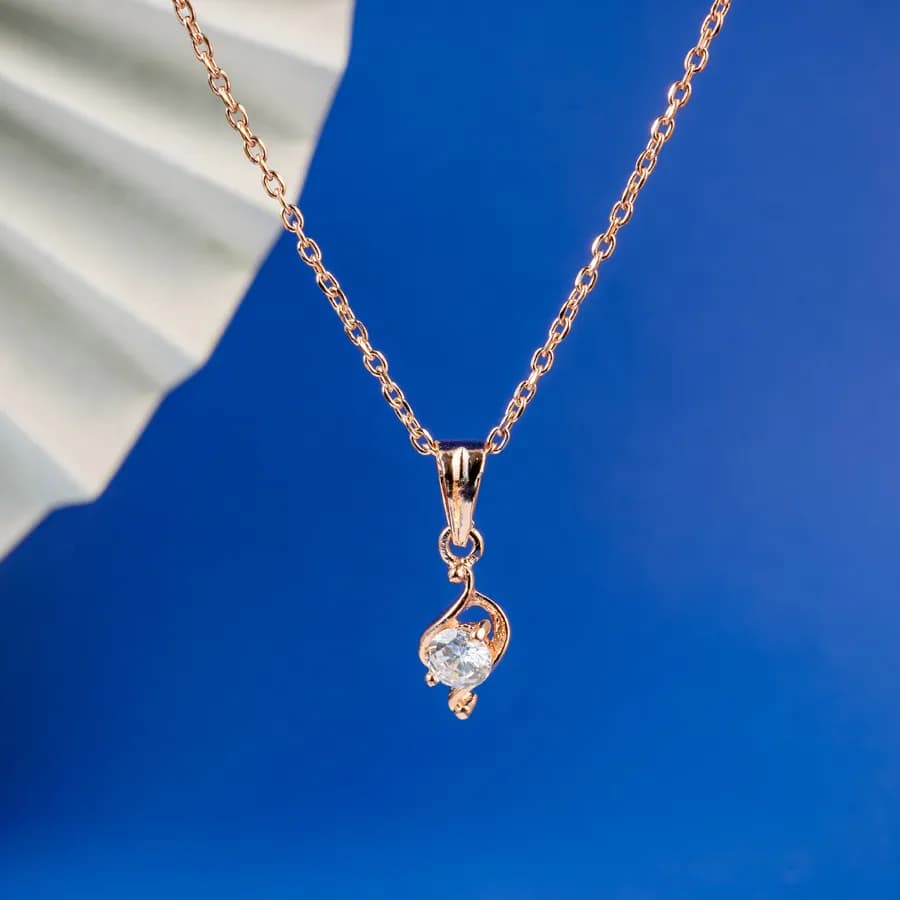 Rose Gold Swirl Pendant Necklace