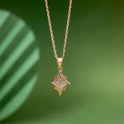 Rose Gold Geometric Charm Necklace 1