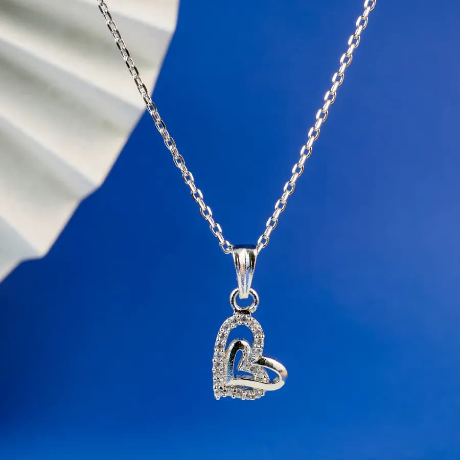 Timeless Affection Silver Heart Necklace