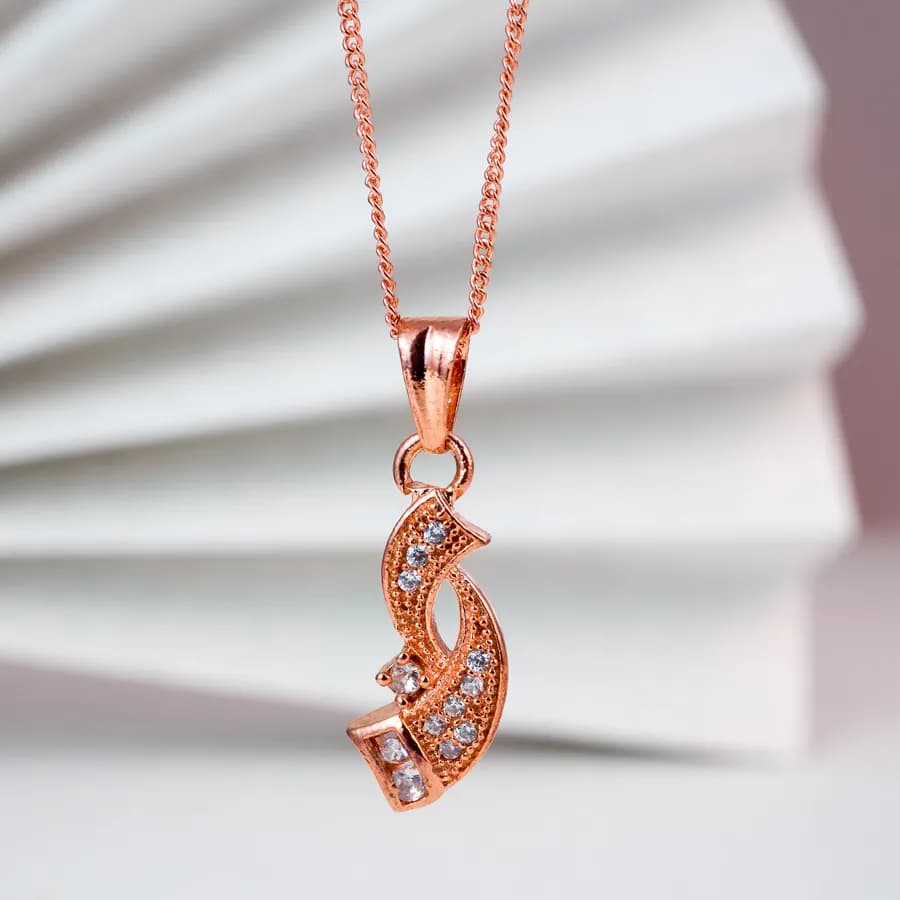 Graceful Rose Gold Wave Pendant