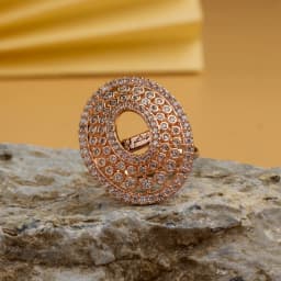 Elegant Rose Oval Statement Ring 1