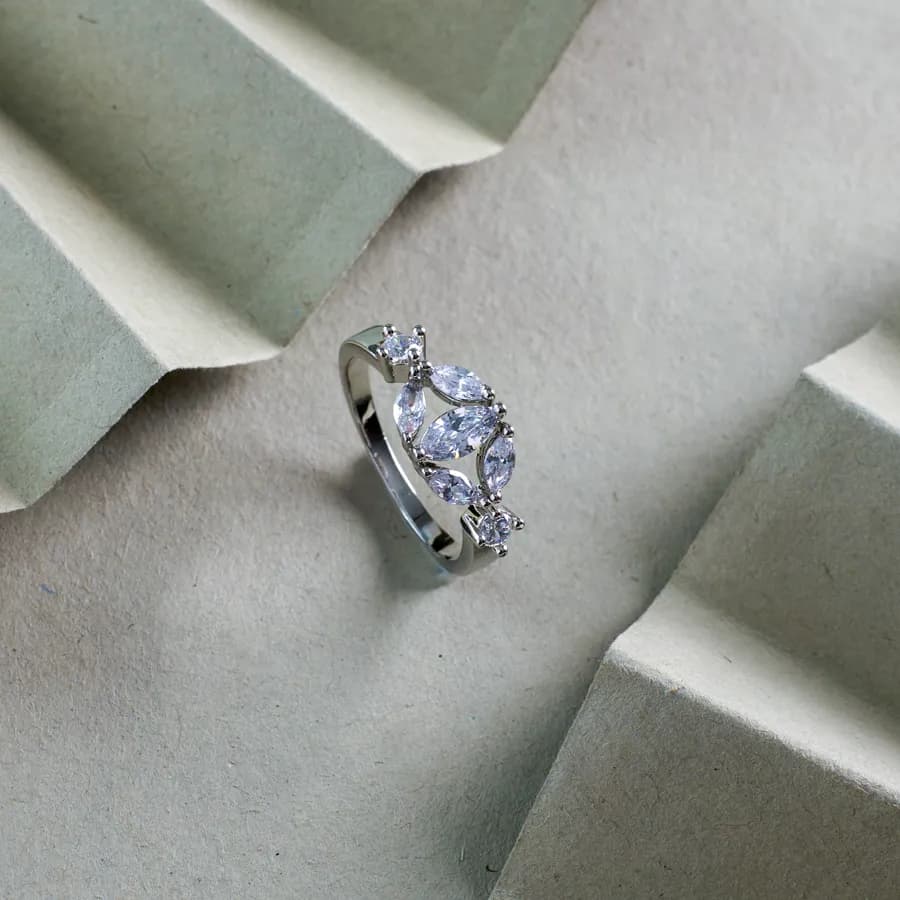 Radiant Marquise Silver Ring