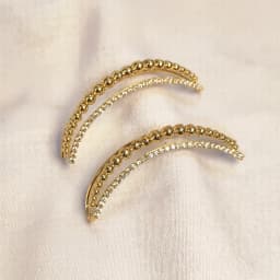 Elegant Gold Ear Cuffs with Sparkling Zirconia 1